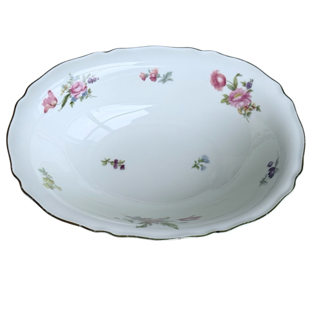 Vintage Floral White Porcelain Serving bowl from Germany
